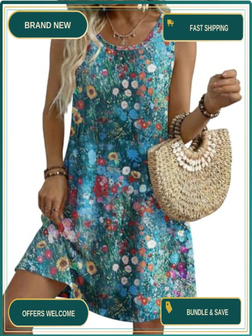 Zeagoo Womens Sleeveless A-Line Casual Tshirt Sundress with Pockets